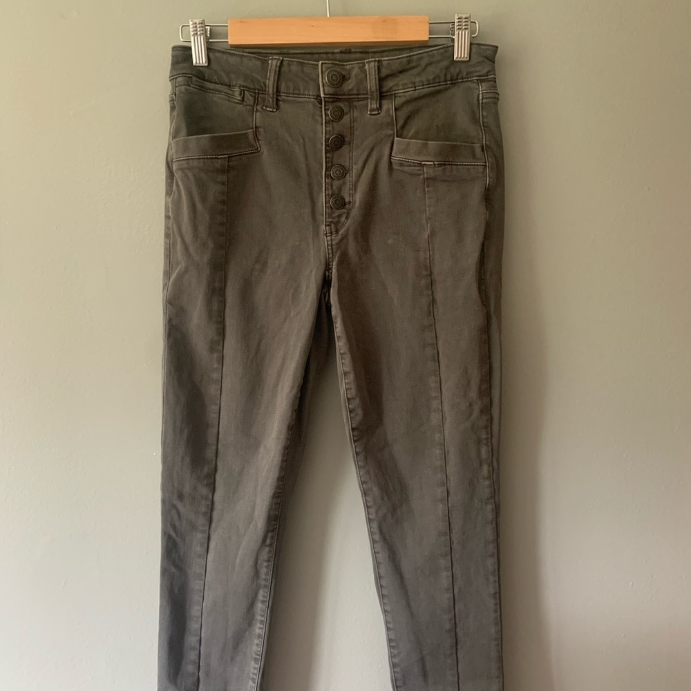 American Eagle Button Fly Grey Stretch - image 1